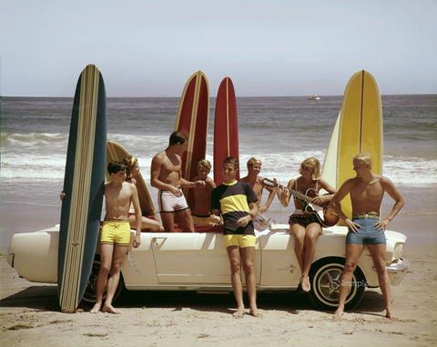 Slim Aarons Guys and Gals on the beach art print